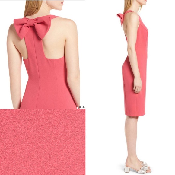 NWT Nordstrom 1901 Bow Back Pink Sheath Dress 8 10 - Picture 2 of 7